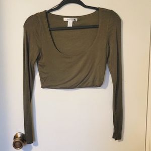 Olive Green Crop Top